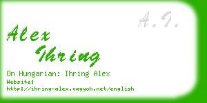 alex ihring business card